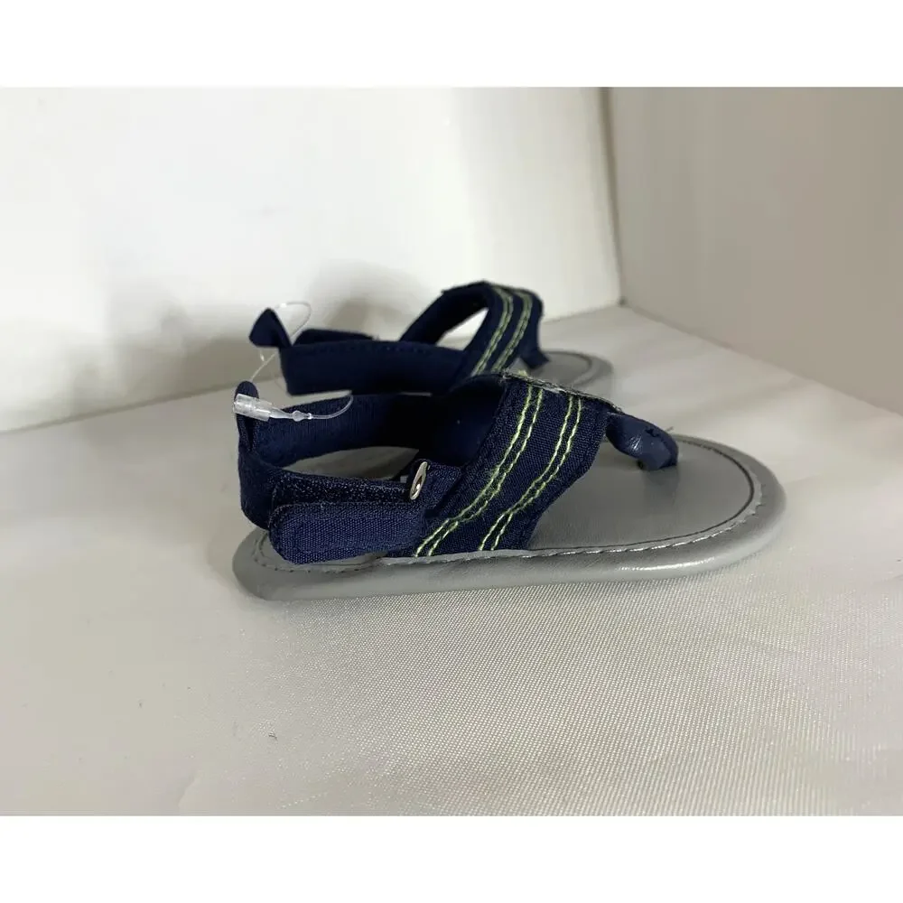 Baby Thong Sandals Flip flops 6-12 months Navy Blue Nautical